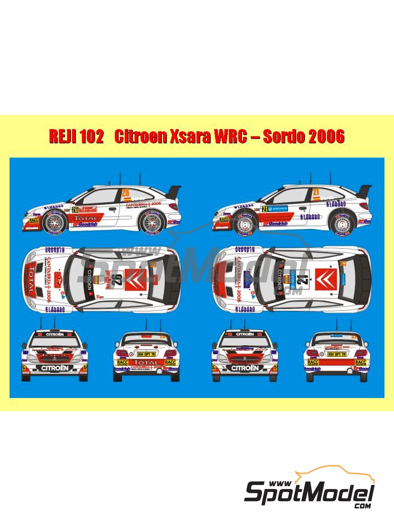 Reji Model 102: Marking / livery 1/24 scale - Citroen Xsara WRC